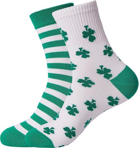 St Patricks Day Socks Men Lucky Clover Cotton Socks, 2-Pairs clover in Saudi Arabia