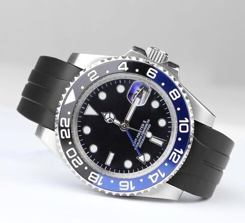 20 ملم 21 ملم 22 ملم نهاية منحنية من المطاط حزام ساعة قابل للتعديل في اتجاهين استبدال حزام الساعة مع مشبك نشر مناسب صغير متوسط ​​كبير معصم للرجال والنساء بديل ساعة وسوار معصم عالمي بدون فجوة in Kuwait