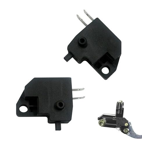 Motorcycle Brake Light Switch Replacement, 2-Pack Front Disc Brake Stop Light Switches, Universal Hydraulic Master Cylinder Switch Kit for Handlebars, Fixes Brake Signal Issues (Black) in Saudi Arabia