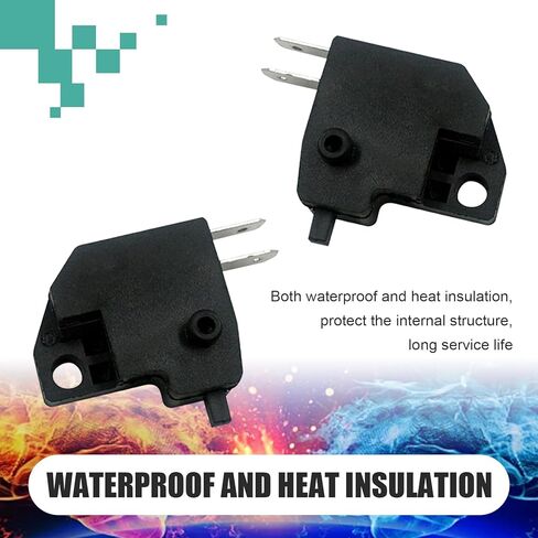 Motorcycle Brake Light Switch Replacement, 2-Pack Front Disc Brake Stop Light Switches, Universal Hydraulic Master Cylinder Switch Kit for Handlebars, Fixes Brake Signal Issues (Black) in Saudi Arabia