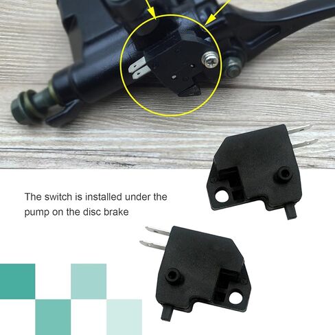 Motorcycle Brake Light Switch Replacement, 2-Pack Front Disc Brake Stop Light Switches, Universal Hydraulic Master Cylinder Switch Kit for Handlebars, Fixes Brake Signal Issues (Black) in Saudi Arabia