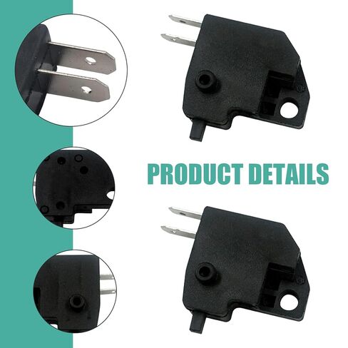 Motorcycle Brake Light Switch Replacement, 2-Pack Front Disc Brake Stop Light Switches, Universal Hydraulic Master Cylinder Switch Kit for Handlebars, Fixes Brake Signal Issues (Black) in Saudi Arabia