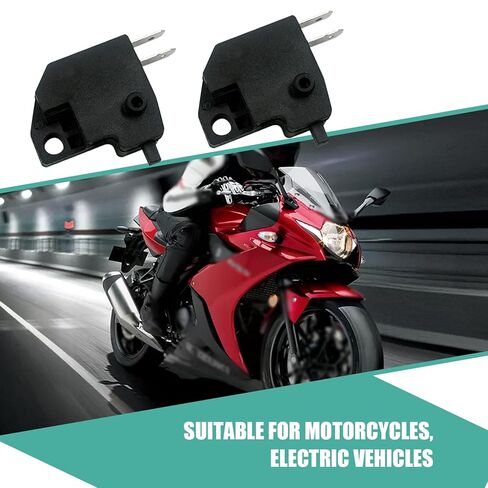 Motorcycle Brake Light Switch Replacement, 2-Pack Front Disc Brake Stop Light Switches, Universal Hydraulic Master Cylinder Switch Kit for Handlebars, Fixes Brake Signal Issues (Black) in Saudi Arabia