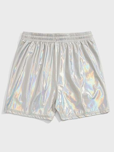 Men's Loose Fitting Holographic Drawstring Shorts in Saudi Arabia