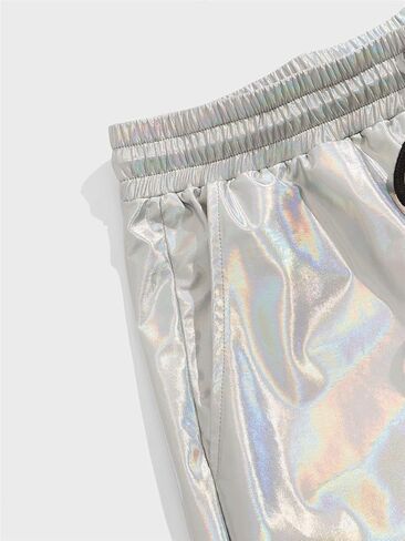 Men's Loose Fitting Holographic Drawstring Shorts in Saudi Arabia
