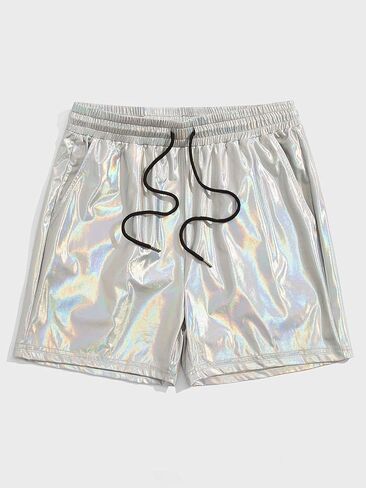 Men's Loose Fitting Holographic Drawstring Shorts in Saudi Arabia