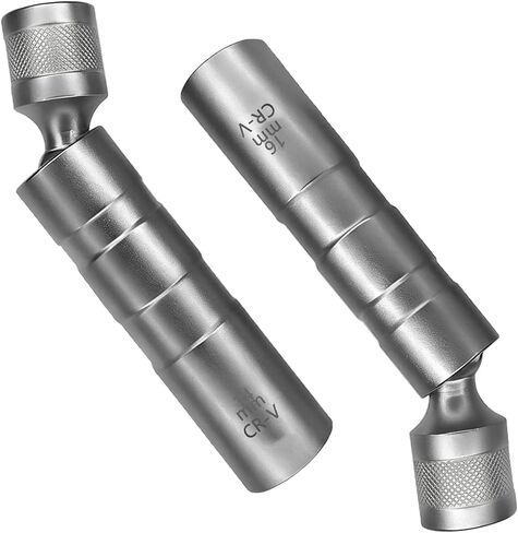 14mm&16mm Spark Plug Socket, Thin Wall Magnetic Swivel Spark Plug Socket Set, Universal Joint 12 Point 3/8" Drive Spark Plug Removal Tool Compatible with BMW Nissan and More, Car Accessories in Saudi Arabia