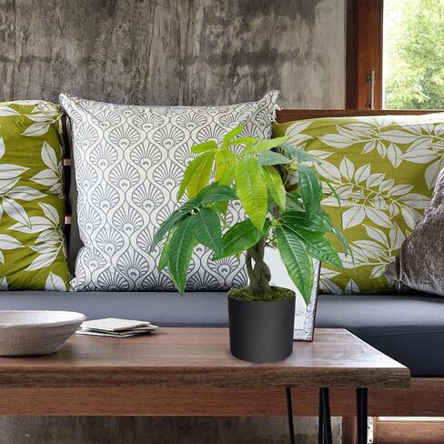 هواسين نباتات صناعية داخلية 17.7 انش، شجرة نقود صناعية توضع على الطاولة في وعاء بلاستيكي، شجرة نقود مزيفة نباتات حريرية لتزيين طاولة المنزل وغرفة النوم in Kuwait