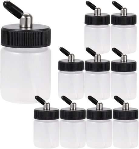 OPHIR 10PCS 22CC Glass Airbrush Bottles Black Lids Airbrushing Bottle Air Brush Accessories Store Pigments Inks in Kuwait