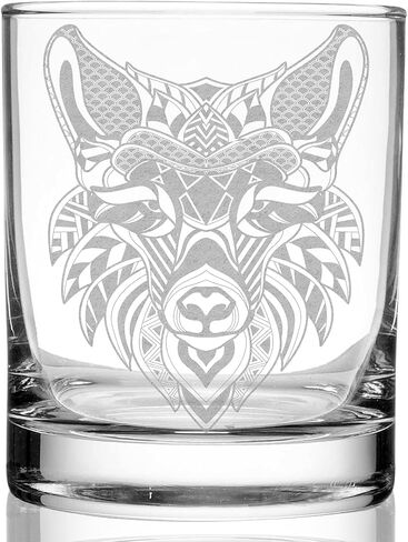 MYSTIC RABBIT Engraved Whiskey Rocks 11.5oz Glass | Inspired by Nature Animals Creatures | Great Unique Drinking Gift Idea! in Kuwait