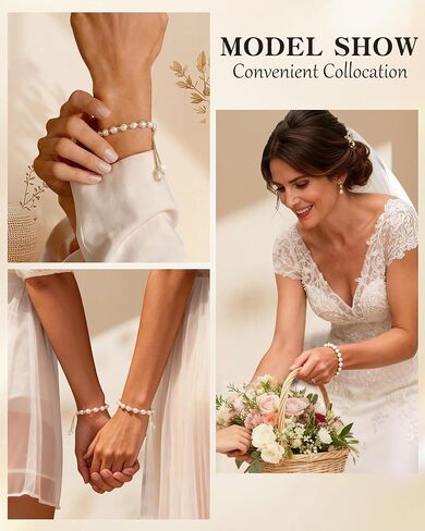 18K Gold Plated Pearl Bracelet Baroque Culture Gold Charm Bracelets for Women Adjustable Fashion Charm Dainty Handmade Jewelry Gifts for Friends, Wives, or Mothers in Saudi Arabia