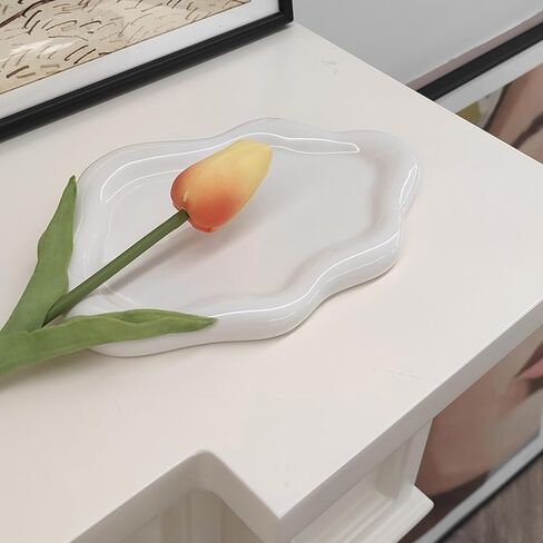 Ceramic Jewelry Tray with Cloud Design - Decorative Catch All Dish for Rings, Keys, and Perfume | Versatile Organizer for Dresser, Nightstand, or Entryway Table - Aesthetic Room Decor in Saudi Arabia