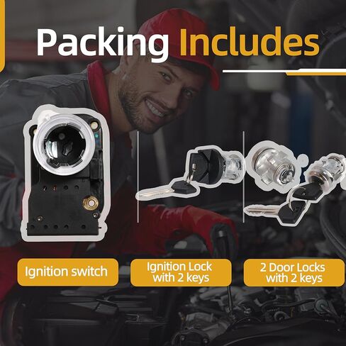 Ignition Switch with Ignition Lock Cylinder with 2 Door Lock and 4 Keys Fit for Grand Cherokee 1997-1998, Fit for Ram 2500/3500 1994-2002, Fits for Dodge Dakota 1997-2000 OE# 926061 5003845AA in Saudi Arabia