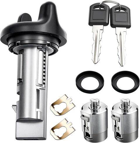 Ignition Switch & Door Lock Cylinders with Keys fit for 1995 1996 1997 Chevy C/K Pickup Suburban Tahoe, for 1995 1996 1997 GMC C/K Pickup Suburban Yukon, Replace OE 702674 702671 in Saudi Arabia
