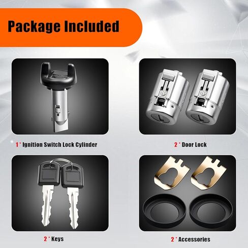 Ignition Switch & Door Lock Cylinders with Keys fit for 1995 1996 1997 Chevy C/K Pickup Suburban Tahoe, for 1995 1996 1997 GMC C/K Pickup Suburban Yukon, Replace OE 702674 702671 in Saudi Arabia