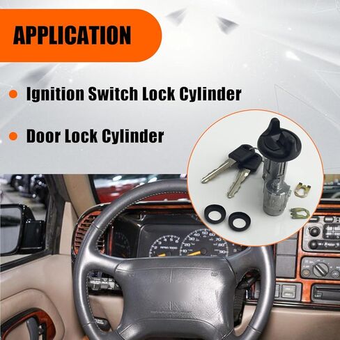 Ignition Switch & Door Lock Cylinders with Keys fit for 1995 1996 1997 Chevy C/K Pickup Suburban Tahoe, for 1995 1996 1997 GMC C/K Pickup Suburban Yukon, Replace OE 702674 702671 in Saudi Arabia