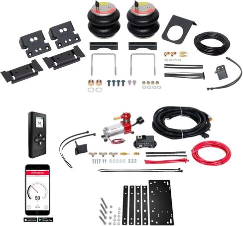 Firestone Airide Red Label Rear Air Spring Kit with Air Command Dual Wireless App & Remote Kit Standard Compressor fits 2013 2026 Ram 3500 4WD | Includes TrendsAuto Decal in Saudi Arabia