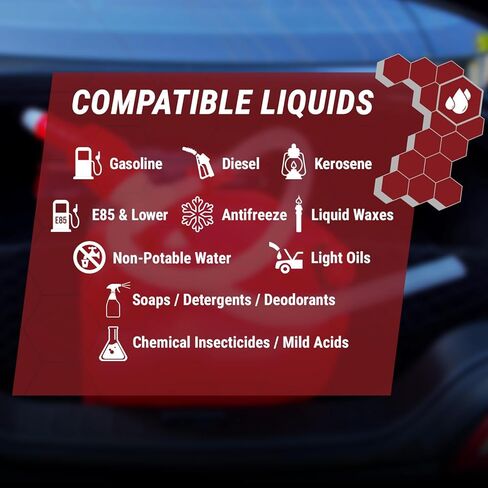 مضخة نقل الوقود اليدوية TERA PUMP TRM20 مع خرطوم سحب قابل للانحناء و3 محولات مختلفة لعلب الغاز، بدون رفع ثقيل، نقل ما يصل إلى 3.2 جالون في الدقيقة in Kuwait