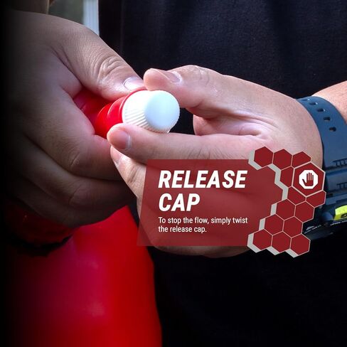 مضخة نقل الوقود اليدوية TERA PUMP TRM20 مع خرطوم سحب قابل للانحناء و3 محولات مختلفة لعلب الغاز، بدون رفع ثقيل، نقل ما يصل إلى 3.2 جالون في الدقيقة in Kuwait