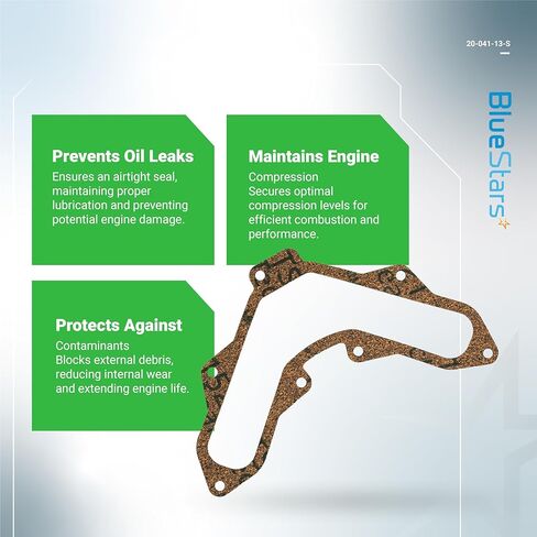 BlueStars 20 041 13-S 20-041-13-S 2004113-S Valve Cover Gasket - Compatible with Kohler Courage SV470 SV471 SV480 SV530 SV540 SV541 SV590 SV591 SV600 SV601 SV610 SV620 18HP 20H - Pack of 2 in Kuwait