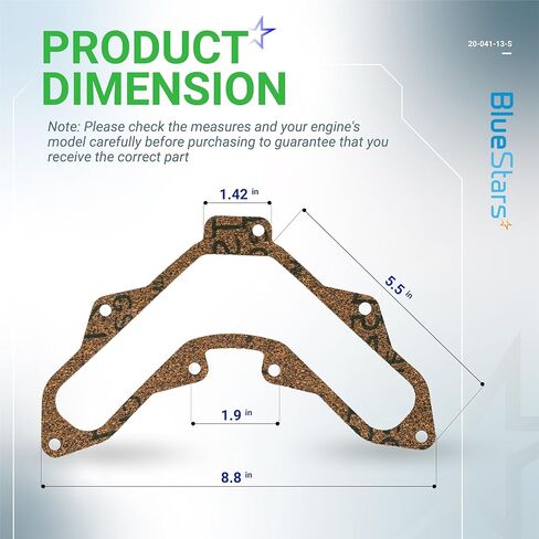 BlueStars 20 041 13-S 20-041-13-S 2004113-S Valve Cover Gasket - Compatible with Kohler Courage SV470 SV471 SV480 SV530 SV540 SV541 SV590 SV591 SV600 SV601 SV610 SV620 18HP 20H - Pack of 2 in Kuwait