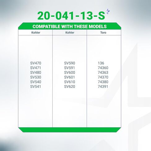 BlueStars 20 041 13-S 20-041-13-S 2004113-S Valve Cover Gasket - Compatible with Kohler Courage SV470 SV471 SV480 SV530 SV540 SV541 SV590 SV591 SV600 SV601 SV610 SV620 18HP 20H - Pack of 2 in Kuwait