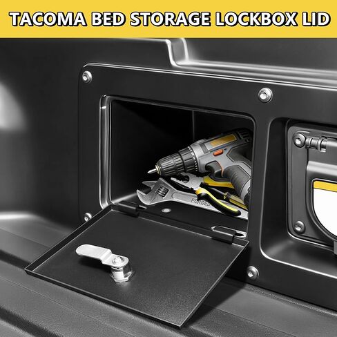 Truck Bed Storage Lockbox Lid Compatible with 2016-2023 Toyota Tacoma 3rd Gen Pickup Truck Bed Privacy Lock Box Cover Security Vault Anti Theft, Coded Lock with Spare Key in Kuwait