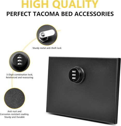 Truck Bed Storage Lockbox Lid Compatible with 2016-2023 Toyota Tacoma 3rd Gen Pickup Truck Bed Privacy Lock Box Cover Security Vault Anti Theft, Coded Lock with Spare Key in Kuwait