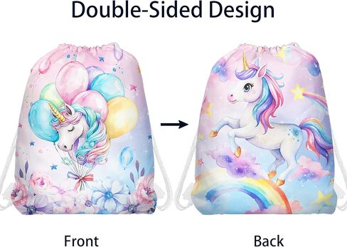 12 Unicorn Drawstring Non-Woven Bags Cartoon Unicorn Theme Picnic Organizer Bag Outdoor Sports Backpack Fitness Travel in Saudi Arabia