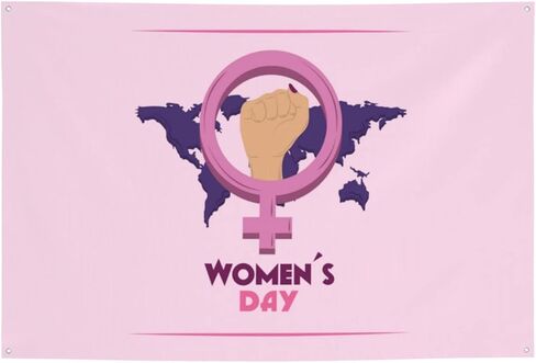 International Women'S Day Banner 47x71 Inch Background Banner Flags Welcome Decoration For Wedding Party Yard in Saudi Arabia