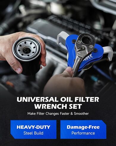 مجموعة مفتاح ربط فلتر الزيت قطعتين من Orion Motor Tech، أدوات إزالة فلتر الزيت قابلة للتعديل مع 2.5-4 و2.7-5.1 بوصة. بأقطار 1/2 و3/8 في المحرك، مفاتيح فلتر تغيير الزيت العالمية لسيارة شاحنة دراجة نارية in Kuwait