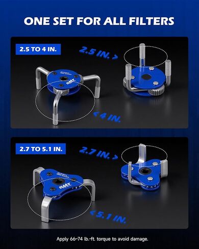 مجموعة مفتاح ربط فلتر الزيت قطعتين من Orion Motor Tech، أدوات إزالة فلتر الزيت قابلة للتعديل مع 2.5-4 و2.7-5.1 بوصة. بأقطار 1/2 و3/8 في المحرك، مفاتيح فلتر تغيير الزيت العالمية لسيارة شاحنة دراجة نارية in Kuwait