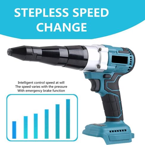 Cordless Rivet Gun,Automatic Brushless Riveter Tool Kit for Rivets 2.4 / 3.2 / 4.0 / 4.8 mm,Portable 21V Lithium-ion Electric with 2 3.0Ah Battery for Stainless Steel, Aluminum Rivets (2 batteries) in Saudi Arabia