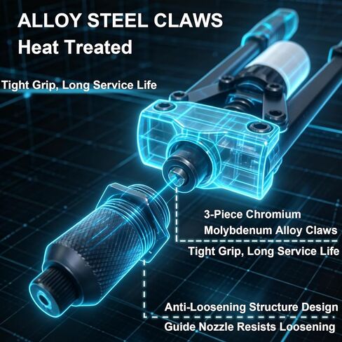 مسدس برشام بمقبض مزدوج شديد التحمل، أداة تثبيت احترافية لأعمال المعادن وإصلاح السيارات، مقابض مسامير 1/8 بوصة إلى 3/16 بوصة، مع 3 فتحات أنف قابلة للتبديل وحقيبة تخزين in Kuwait