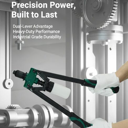 مسدس برشام بمقبض مزدوج شديد التحمل، أداة تثبيت احترافية لأعمال المعادن وإصلاح السيارات، مقابض مسامير 1/8 بوصة إلى 3/16 بوصة، مع 3 فتحات أنف قابلة للتبديل وحقيبة تخزين in Kuwait