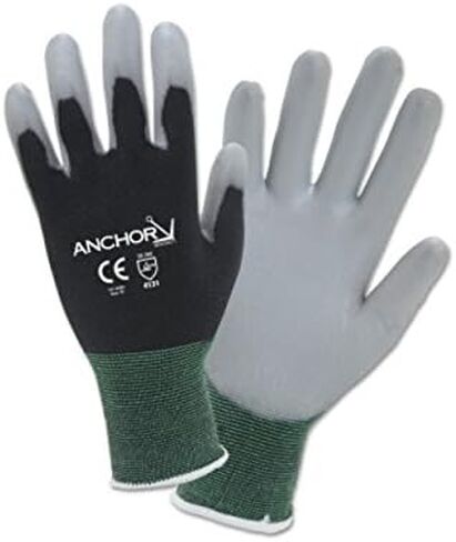Anchor Glv Gray Pu Palmdip Blk 13 Ga Nyl Xl in Saudi Arabia