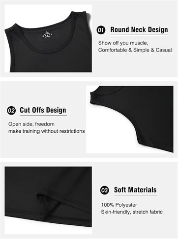 6 Pack Men's Tank Tops Summer Quick Dry Workout Sleeveless Shirts Athletic Gym Muscle Shirts for Bodybuilding in Saudi Arabia
