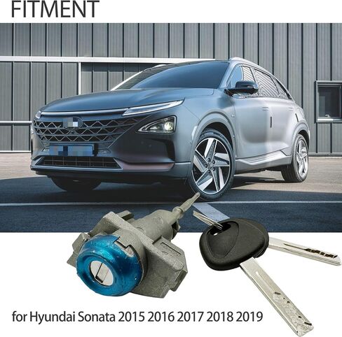 Silver Door Lock Cylinder Kit with 2 Keys for Hyundai Sonata 2015 2016 2017 2018 2019 OE 81970-C1A00 81970C1A00 Front Driver Left Side Switch Tumbler Cylinder Set in Kuwait