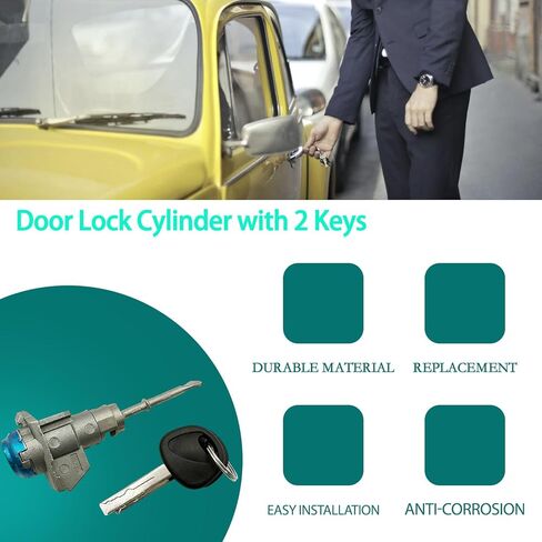 Silver Door Lock Cylinder Kit with 2 Keys for Hyundai Sonata 2015 2016 2017 2018 2019 OE 81970-C1A00 81970C1A00 Front Driver Left Side Switch Tumbler Cylinder Set in Kuwait