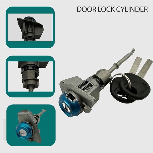 Silver Door Lock Cylinder Kit with 2 Keys for Hyundai Sonata 2015 2016 2017 2018 2019 OE 81970-C1A00 81970C1A00 Front Driver Left Side Switch Tumbler Cylinder Set in Kuwait