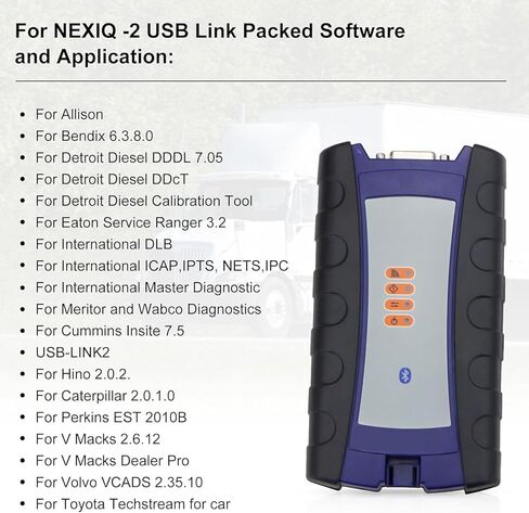 أداة الماسح الضوئي التشخيصي لحفارة الشاحنات الثقيلة من ديزل لـ Nexiq USB Link 2 الماسح الضوئي للشاحنة الثقيلة 124032 تشخيص USB Link 2 محول الواجهة in Kuwait