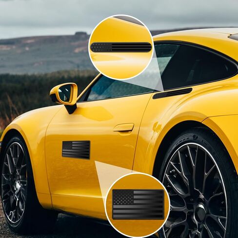 ملصق معدني ثلاثي الأبعاد للعلم الأمريكي، ملصق شعار علم الولايات المتحدة الأمريكية باللون الأسود للسيارة والشاحنة وسيارات الدفع الرباعي والدراجات النارية وشارات السيارات الوطنية ومصد الصدمات والنافذة وإكسسوارات الرفارف (أسود) in Kuwait