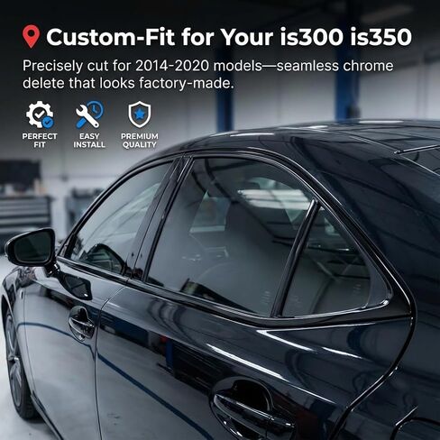 Fit for 2014-2020 Lexus is300 is350 is200t Side Window Chrome Delete Trim Overlay Kit with Gloss Black Blackout Film in Saudi Arabia