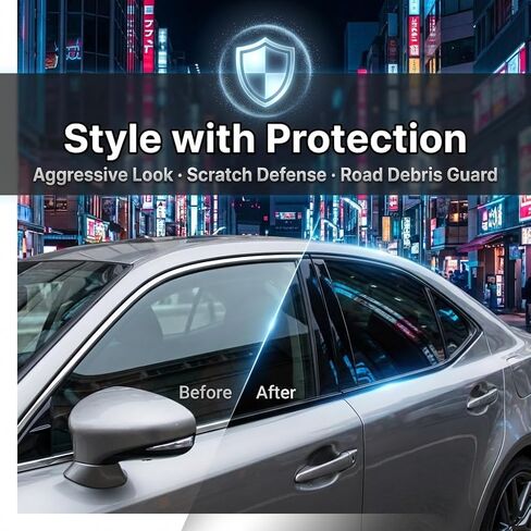 Fit for 2014-2020 Lexus is300 is350 is200t Side Window Chrome Delete Trim Overlay Kit with Gloss Black Blackout Film in Saudi Arabia