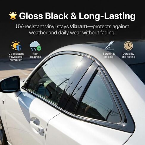 Fit for 2014-2020 Lexus is300 is350 is200t Side Window Chrome Delete Trim Overlay Kit with Gloss Black Blackout Film in Saudi Arabia