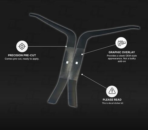 مجموعة ملصقات لاصقة للمصابيح الأمامية من الكروم حذف - تناسب Ford F250 / F350 (2023+) (أسود لامع) in Kuwait