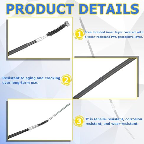 43470-HN5-670 كابل فرامل القدم الخلفية TRX350FE TRX350FM Rancher 350 4x4 ES 2000-2006، TRX350TE Rancher 350 2x4 ES 2000-2006، TRX350TM Rancher 350 2x4 S 2000-2006، فرامل 24 بوصة كابل. in Kuwait