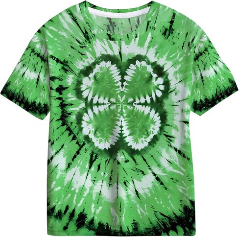 TMSD Unisex Kids St.Patrick's Day T-Shirt Short Sleeve Crew Neck Clover Shamrock Tee 4-14 Years in Kuwait
