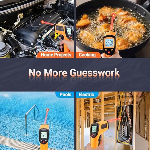 Digital Infrared Thermometer Gun for Cooking,BBQ,Pizza Oven, Infrared Thermometer Laser with Backlight,-58℉~712℉(-50℃~380℃) Handheld Non Contact Heat Laser Temperature Gun (Not for Human) in Kuwait