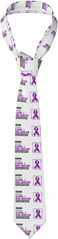 Drug Alcohol Addiction Recovery Awareness Ties Neckties Men'S Neck Tie Holiday Necktie Gifts Decor For Wedding Party Date, Black in Saudi Arabia